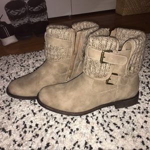 Just Fab Tan Zip up Boots